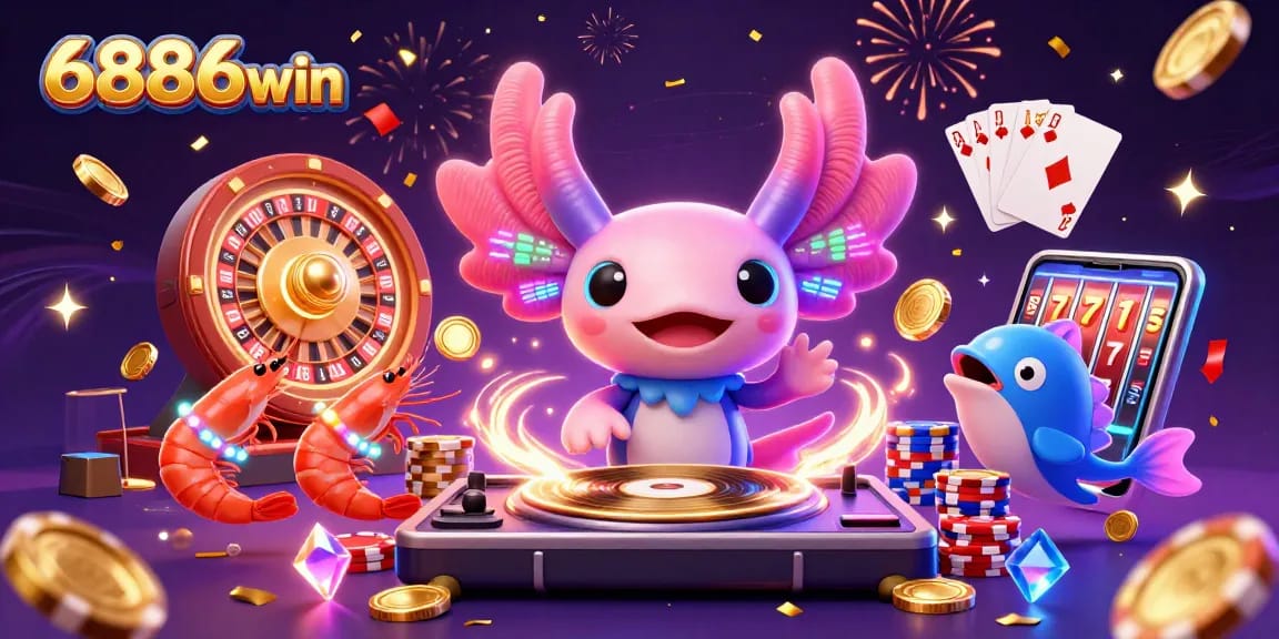 Experience thrilling action with 6886win, featuring vibrant characters and exciting game elements in a dynamic casino scene.