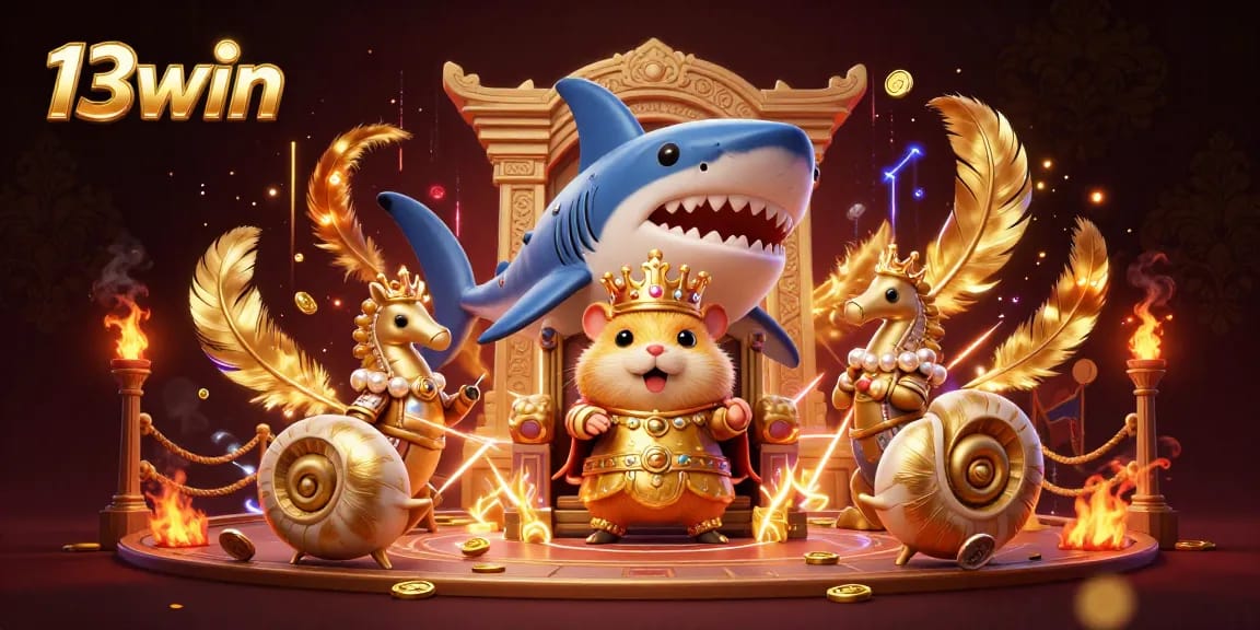 Experience thrilling wins at 13win with the dynamic gambling scene featuring a hamster king.