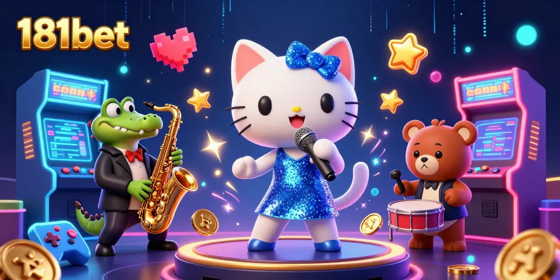 Experience thrilling gameplay with 181bet's lively casino scene featuring a jazz-singer cat and more.