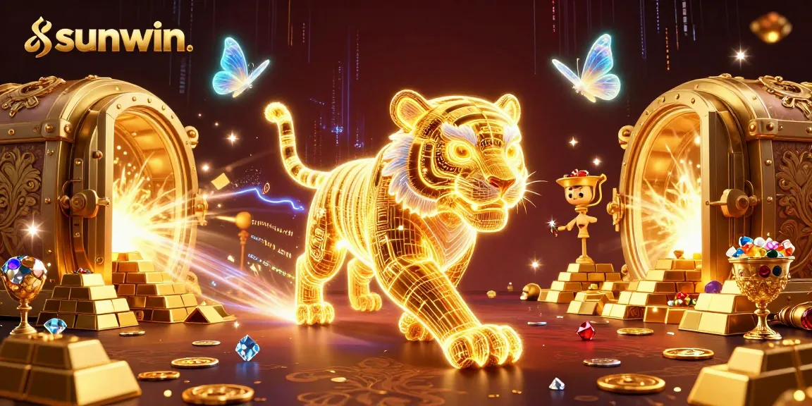 Bet on exciting adventures with sunwin. as a golden tiger prowls an electric casino.