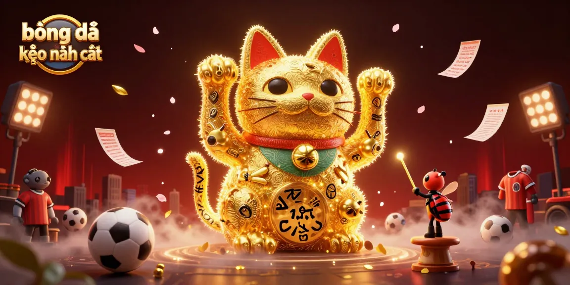 Engage with bóng đá kèo nhà cái through vibrant sports betting scene featuring colorful elements and symbols.