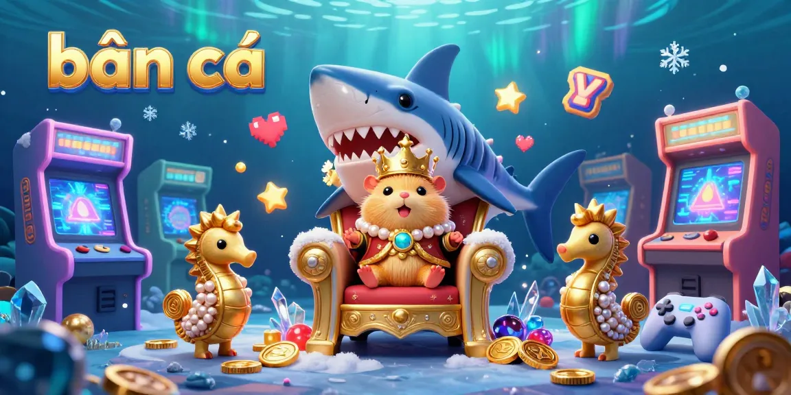 Shoot fish in the vibrant bắn cá casino game scene with an energetic golden hamster king and arcade elements.