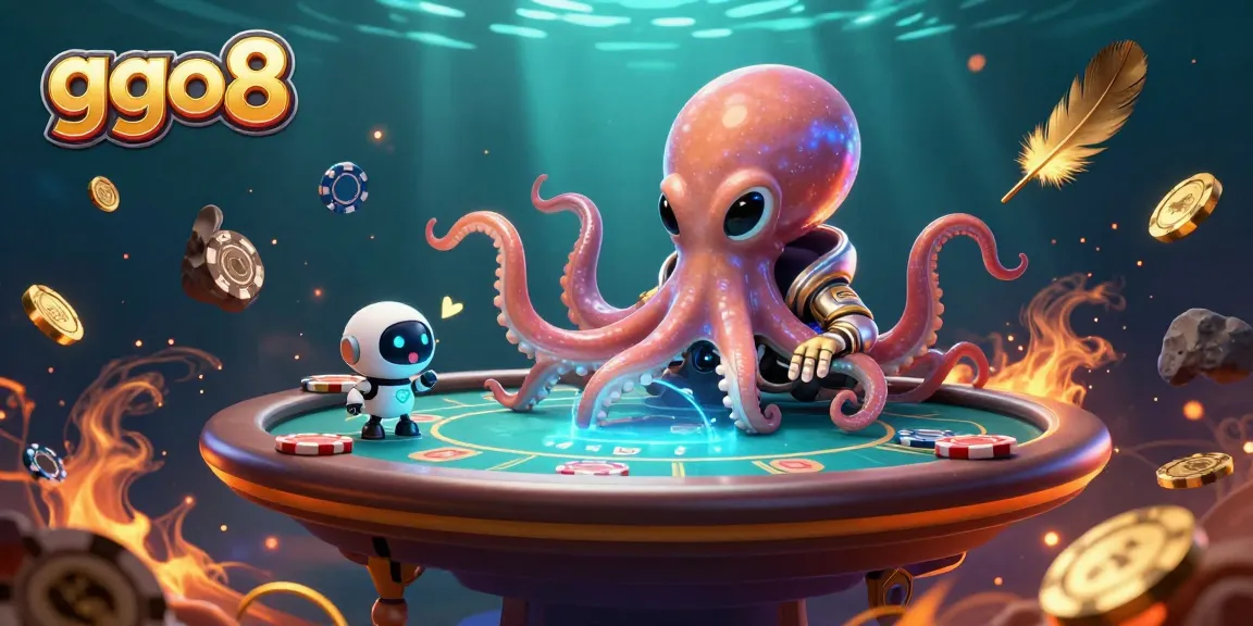 Play exciting games at ggo8 with a colorful alien octopus and dynamic casino elements.