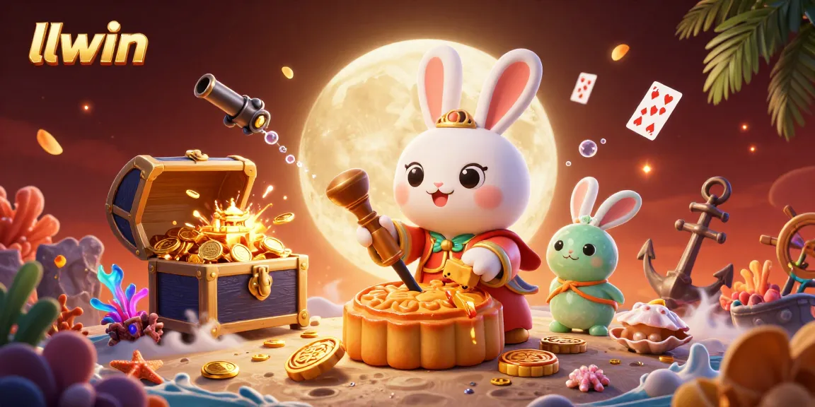 Experience llwin's thrilling gameplay with our fantasy illustration featuring 3D characters, gold coins, and vibrant elements.
