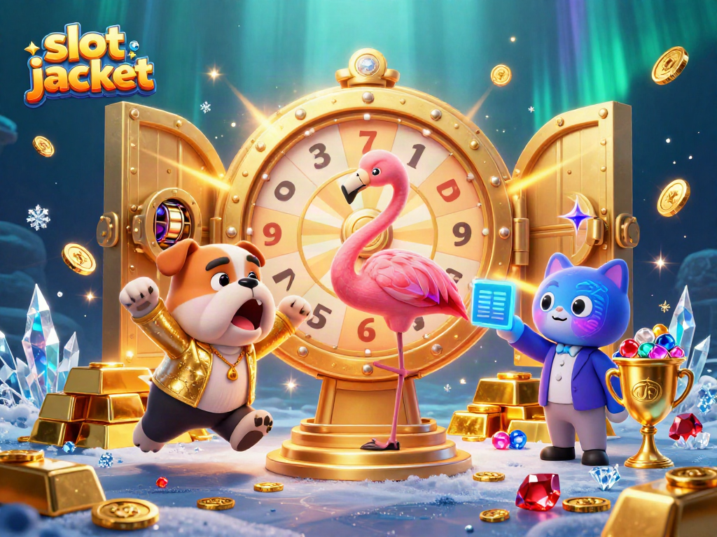 Experience the thrill of slot jackpots with dynamic game show characters and gleaming prizes.