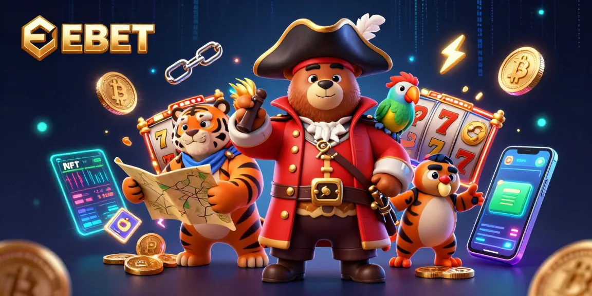 Winning at E2BET with a 3D pirate captain bear and dynamic casino elements.