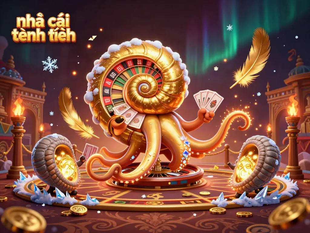 Engage in thrilling casino action with a giant nautilus and glowing companions, representing nhà cái tặng tiền offerings.