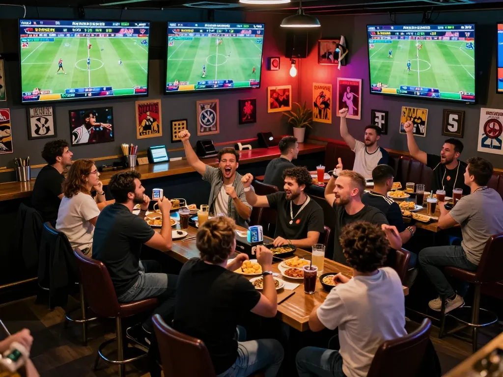Xoilac transforms sports betting experience with live updates and enthusiastic fans enjoying the game.