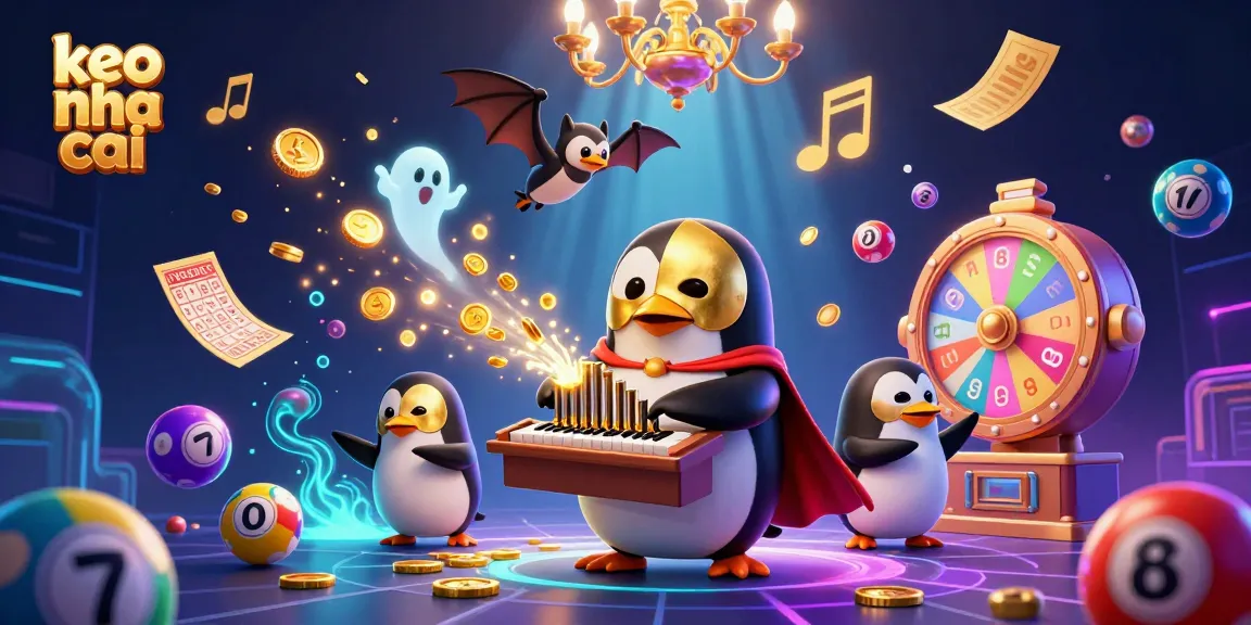 Engage with keo nha cai in lively 3D illustration showcasing a gambling fantasy scene with dynamic lottery elements.