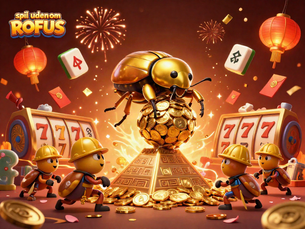 Engage with thrilling casino play at spil uden om ROFUS featuring a dynamic 3D beetle scene.