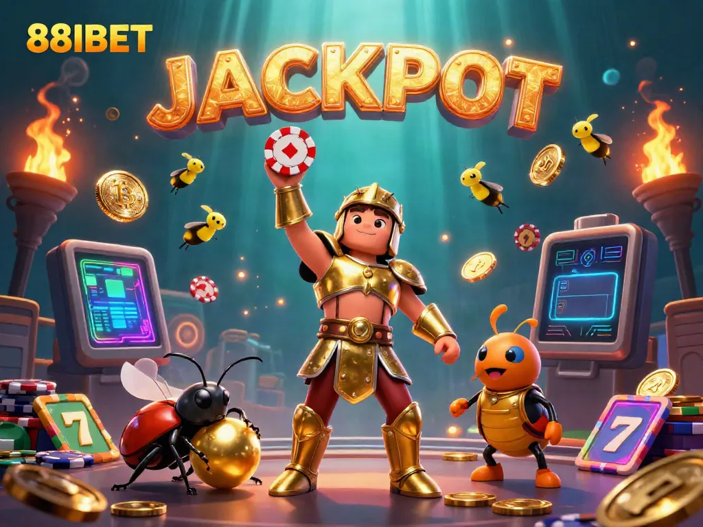 Experience the thrill of a victory at 88IBET with a heroic beetle championing the casino scene.