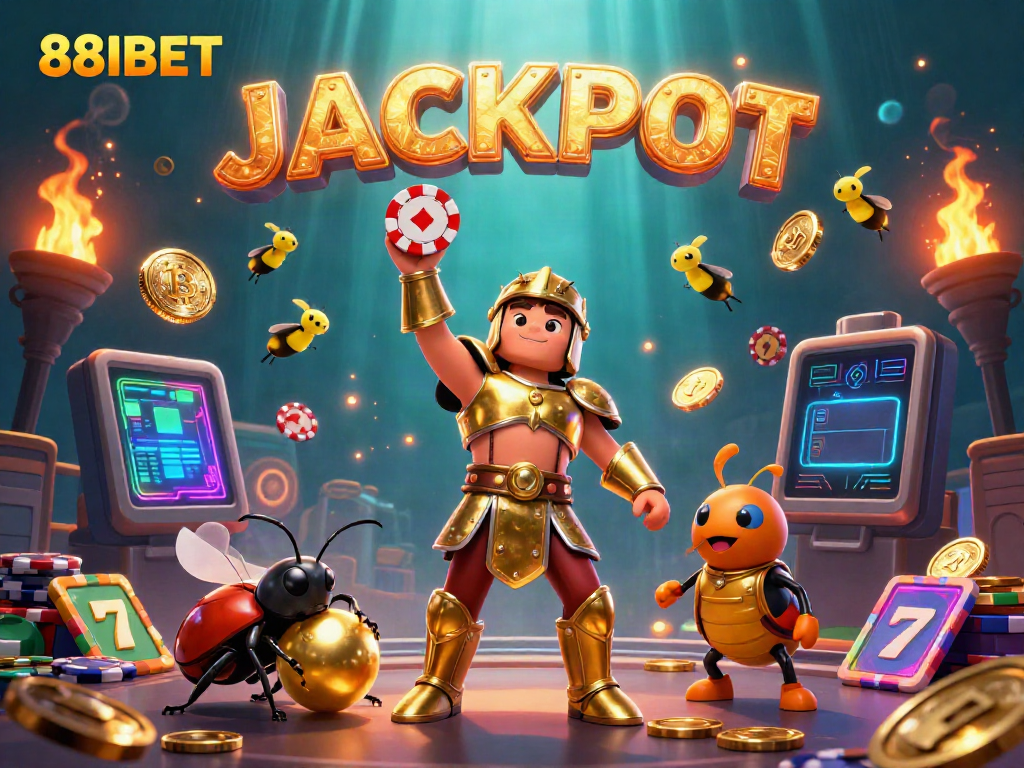 Experience the thrill of a victory at 88IBET with a heroic beetle championing the casino scene.
