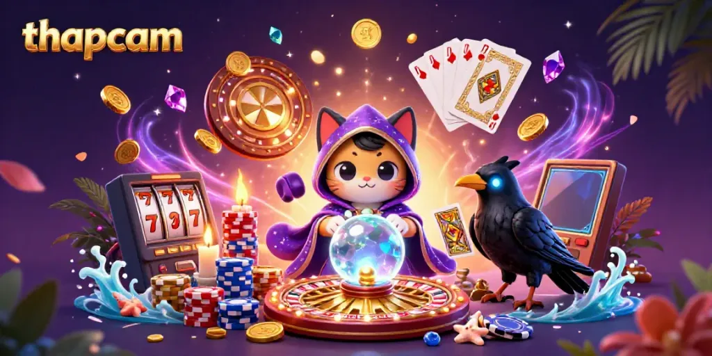 Experience thapcam's enchanting casino world with mystical characters and vibrant game elements.
