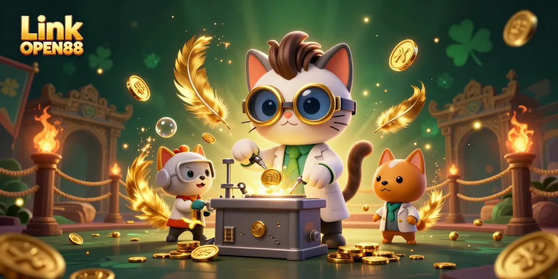 Profit from strategic betting opportunities with Link OPEN88 in a vibrant casino illustration.