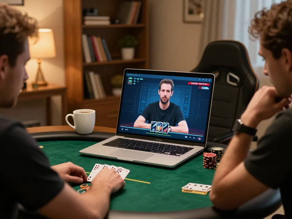 Engaging in thrilling poker gameplay on uu88.rest's online platform with cozy home ambiance.