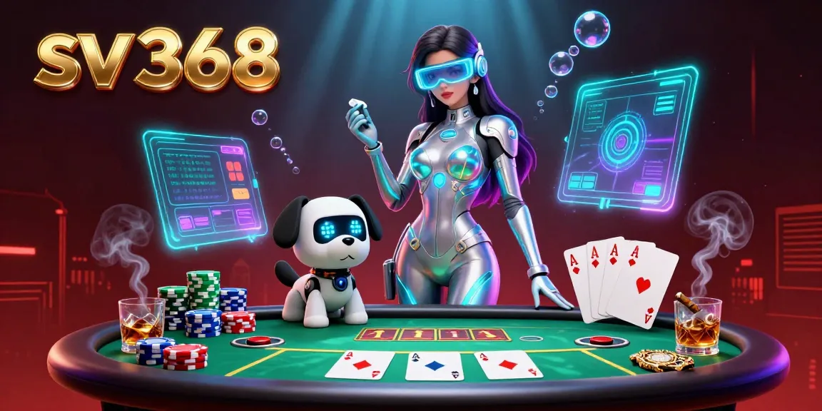 Win big at sv 368 with virtual poker tables and colorful chips in this vibrant casino scene.