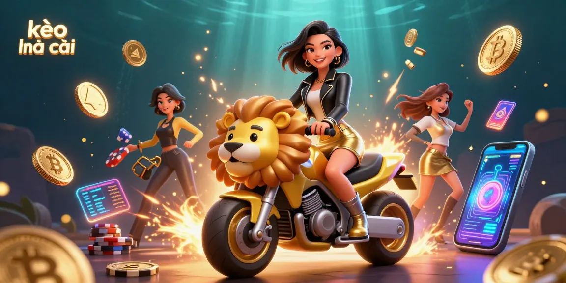 Engage with kèo nhà cái strategies through a dynamic illustration of betting excitement and crypto elements.
