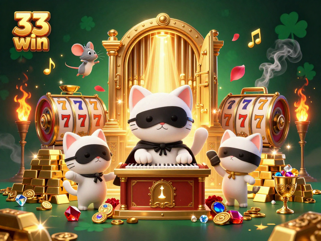 Experience the thrill of winning with 33 win at a glamorous casino scene featuring dynamic characters and rich elements.