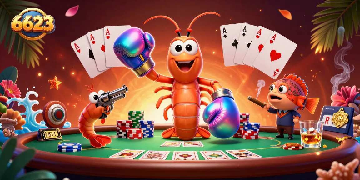 Engage in thrilling games at 6623 casino with dynamic poker action and vibrant characters.
