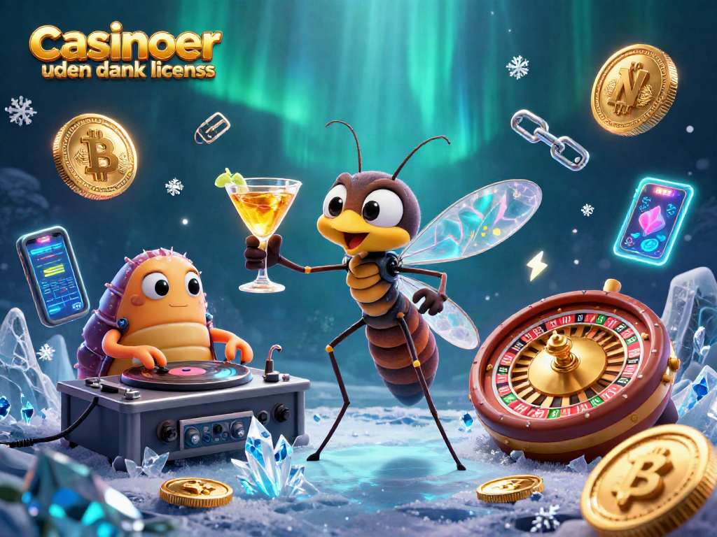 Play and win at casinoer uden dansk licens with vibrant 3D characters in a thrilling casino scene.