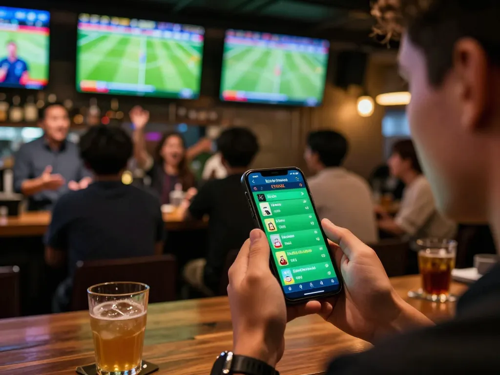 Experience the excitement of kèo bóng đá trực tuyến with live betting in a vibrant sports bar.