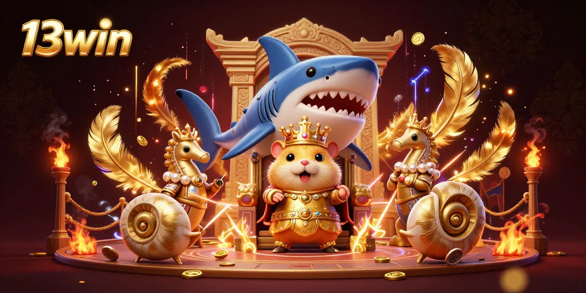 Experience thrilling wins at 13win with the dynamic gambling scene featuring a hamster king.