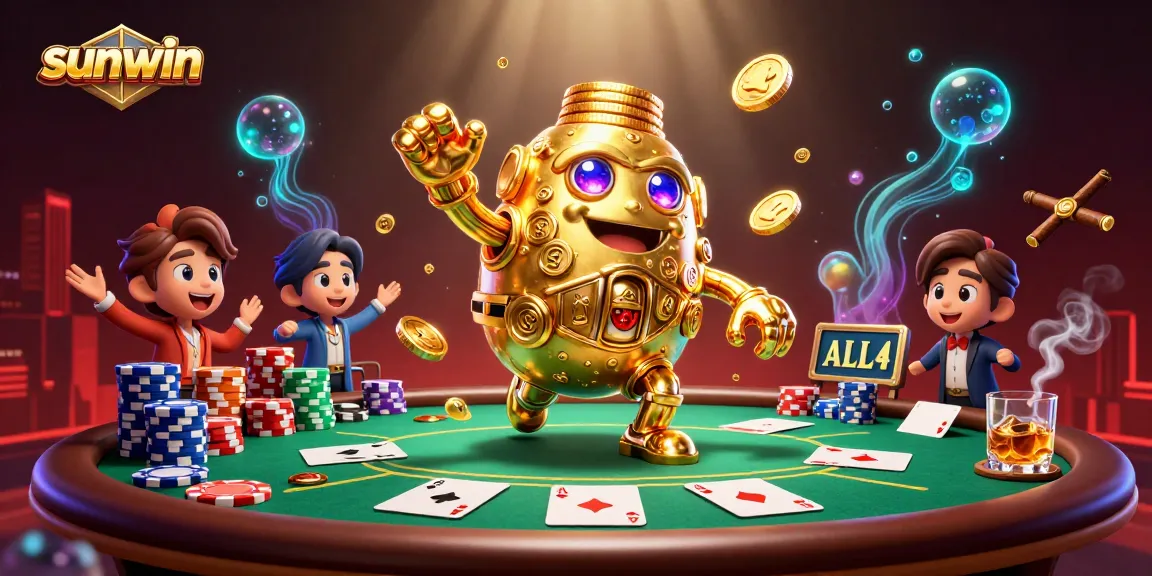 Win big with Sunwin's dynamic casino games featuring a golden golem and poker elements.