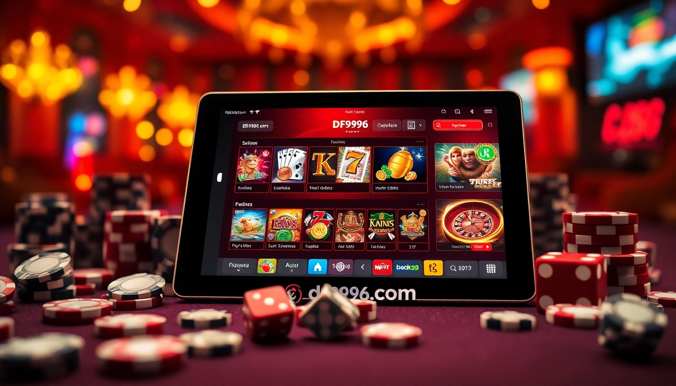 Experience thrilling gameplay at df9996.com with vibrant casino visuals and interactive gaming elements.