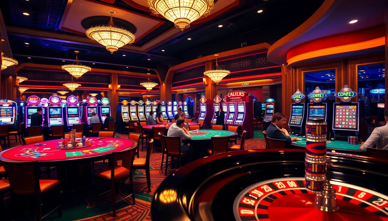 Players engaging in a thrilling casino experience with Link vào one88 at vibrant tables.