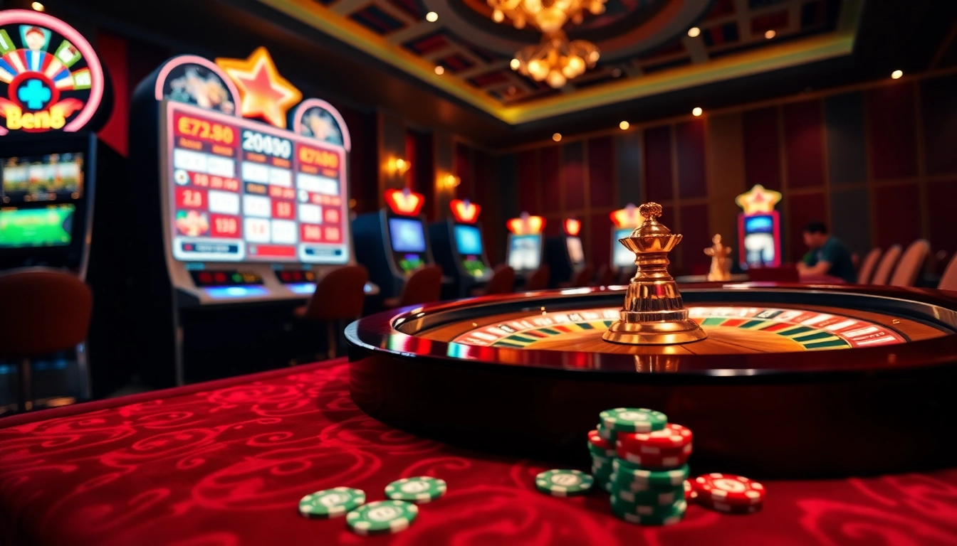 Link vào red88 offers exciting gaming opportunities at a luxurious casino table with vibrant visuals.