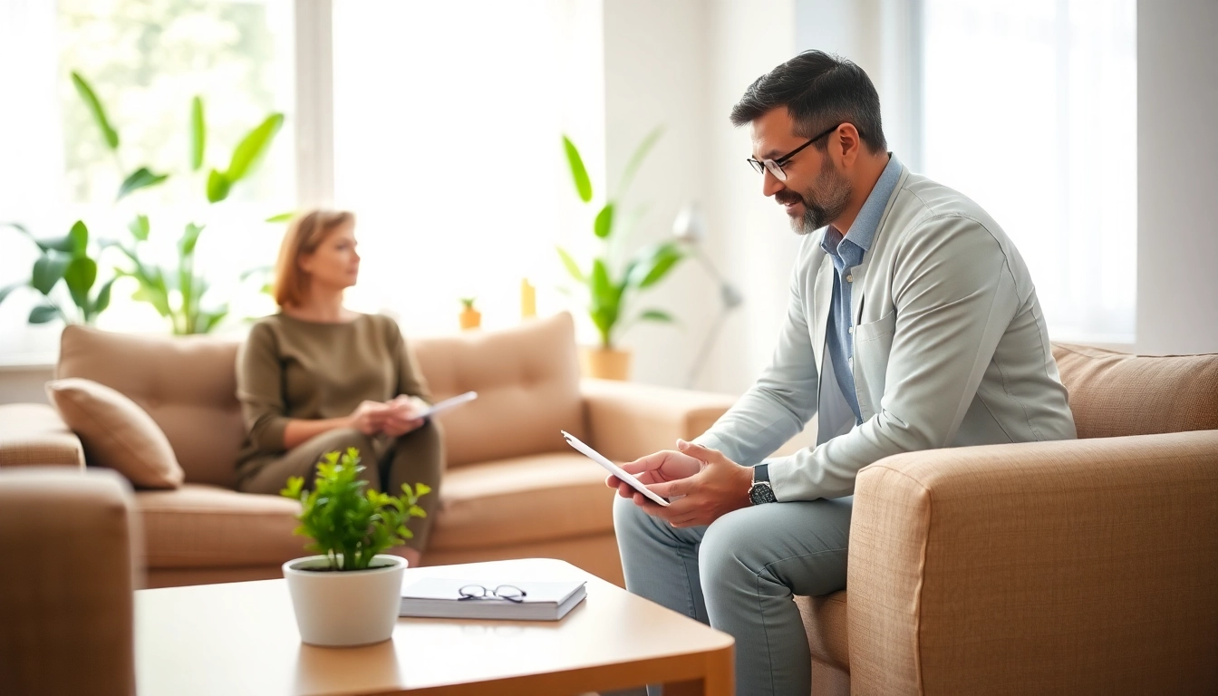 Engaging mental health tips during a therapy session in a cozy setting.