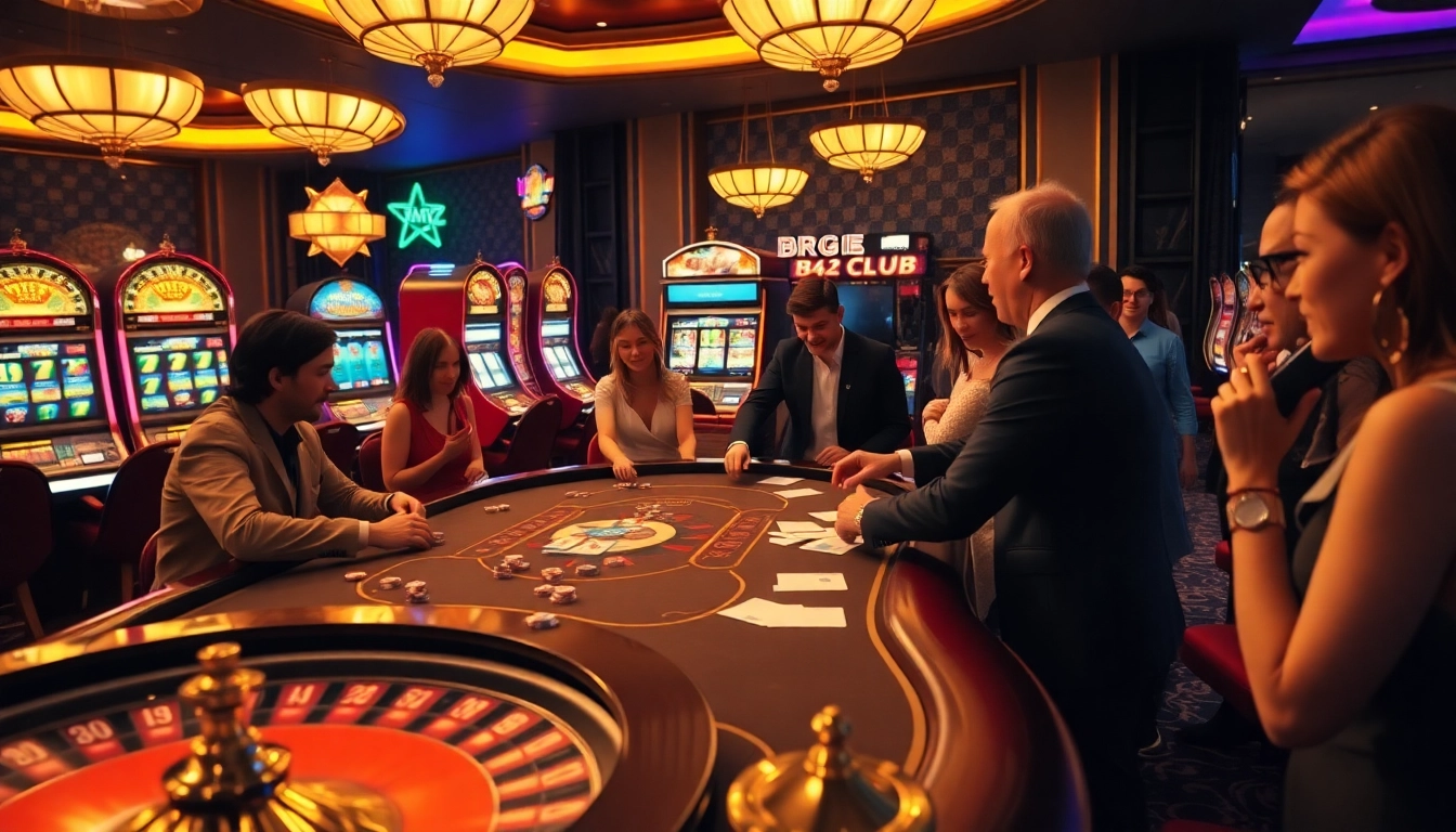 B52 Club table games showcasing excitement and luxury in a casino atmosphere.