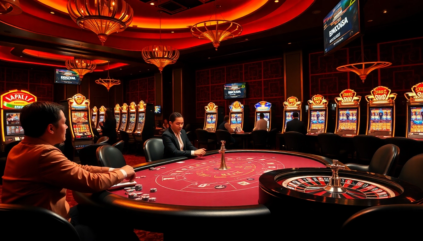 Engage in high-stakes gaming excitement at https://sunwin.builders/ with luxury poker tables and vibrant slot machines.